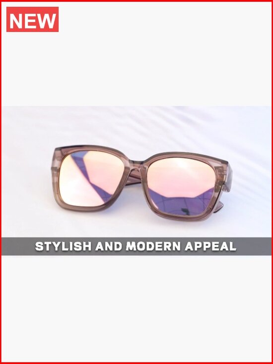 Mirrored Polarized Fit Over Glasses Sunglasses Oversized Square UV400 main image 5
